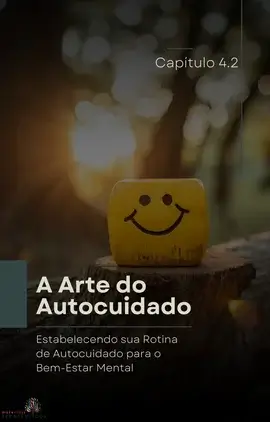 Imagem de um bloco de madeira com um rosto sorridente desenhado, representando a arte do autocuidado.
